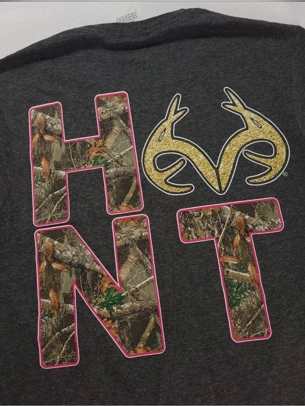 Y2K Realtree Hunt T-Shirt Gray Camouflage Graphic Logo Hunting Mens Size Small